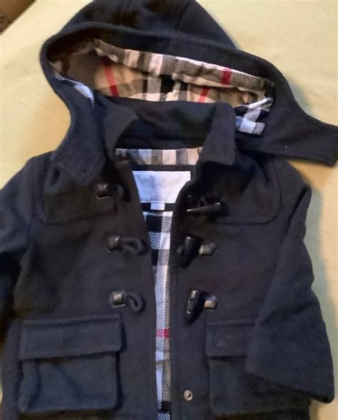 kind mantel burberry grau kapuze|burberry babyjacke.